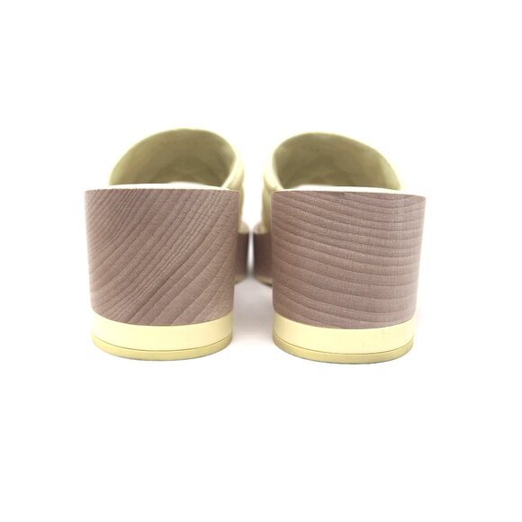 Chanel 38 Interlocking CC Logo Wood Sandal Mule Quilted Yellow Leather - Picture 7 of 15